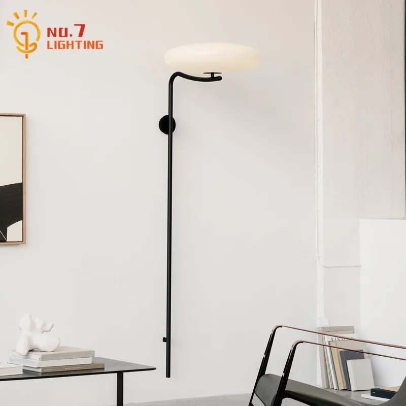 

Medieval Bauhaus Industrial Black Wall Lamp LED E27 Iron Art Glass Modern Wall Mounted Background Living Room Aisle Restaurant