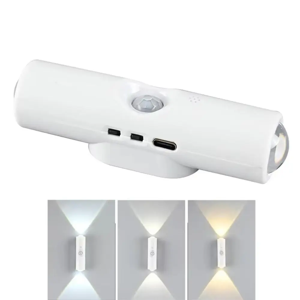 Led sensor de movimento luz noturna 3-7 cores mudando armário luz decorativa recarregável lâmpada de parede cabeceira quarto luz noturna