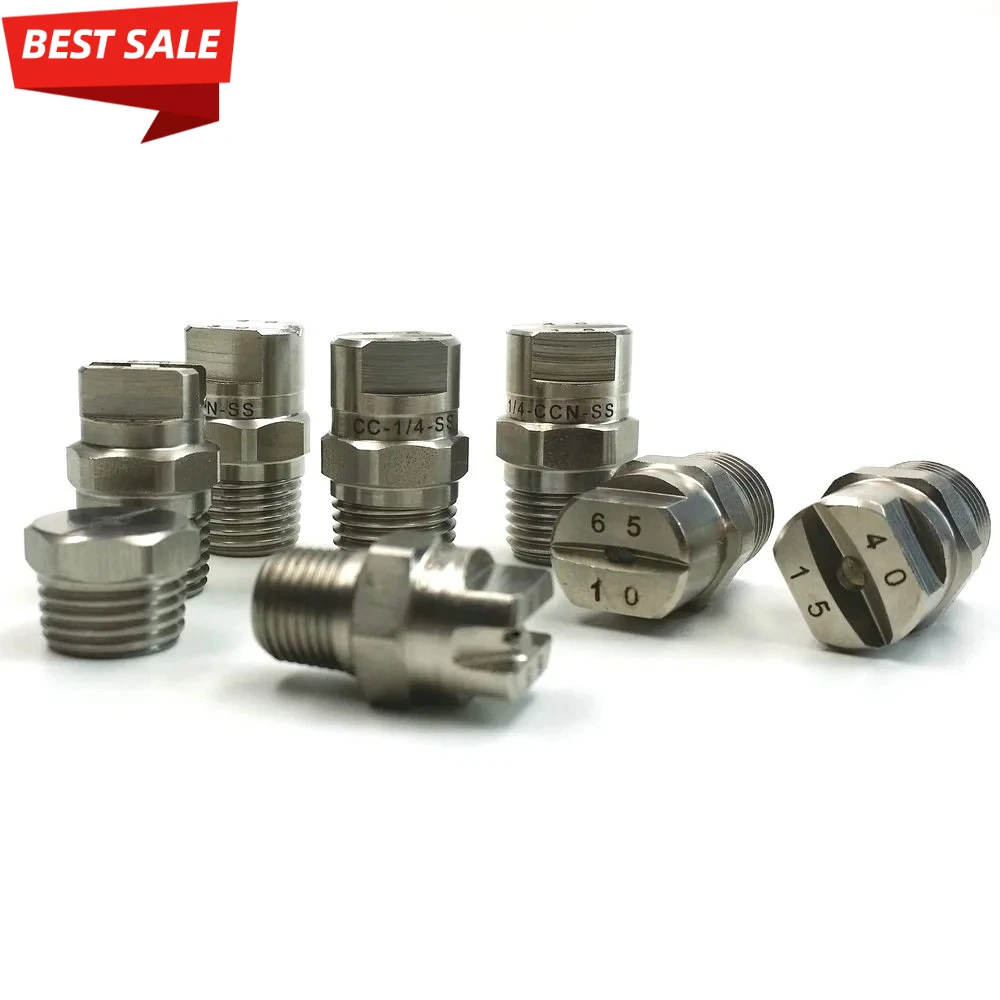 

10PCS Hot Sale Stainless Steel 1/8 1/4 BSPT or NPT HVV 95 Degree Vee Jet Flat Fan Spray Nozzle