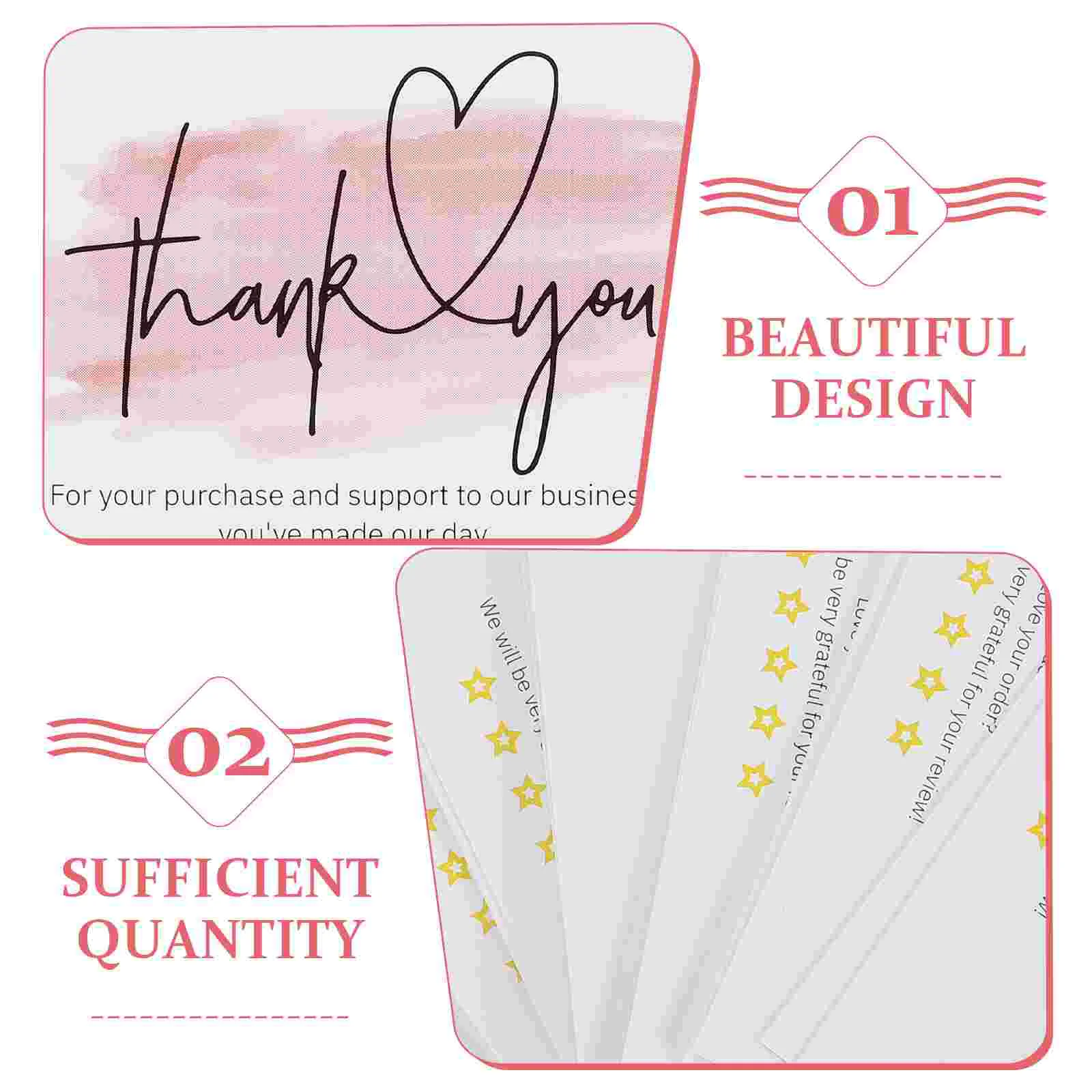 60pcs Small Thank You Cards Gift Cards for Baby Shower Wedding Small Business Simple Thanks Cards small business items