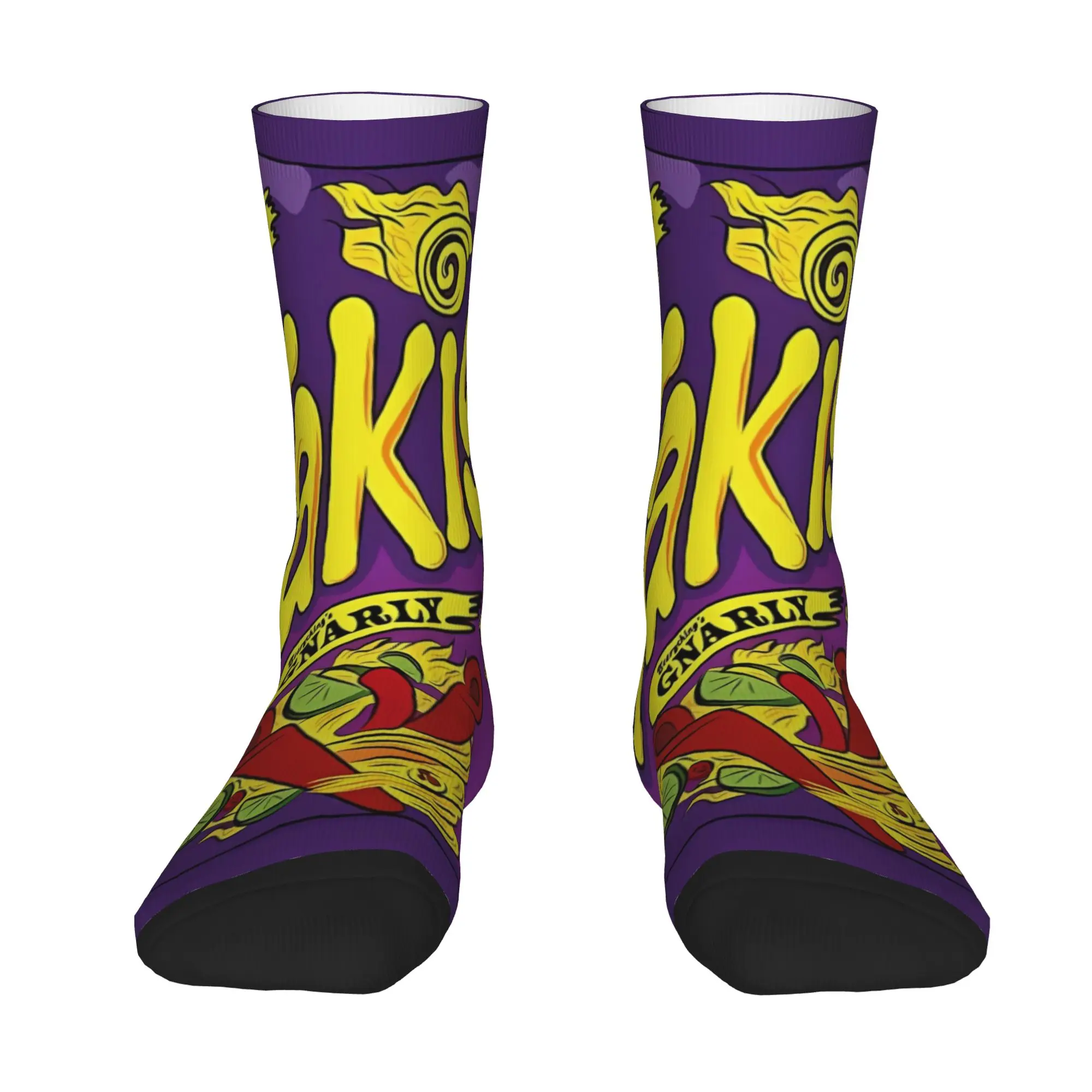 1 Pair Funny Sock Takis Gnarly Flavor Harajuku Seamless Pattern Printed Men Crew Socks Casual Men's Socks