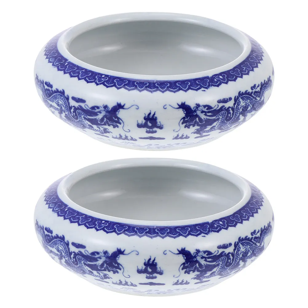 

Набор из 2 высококачественных фарфоровых чашечек для чернил: многофункциональные емкости для воды и чернил для начинающих каллиграфов, учителей, художников