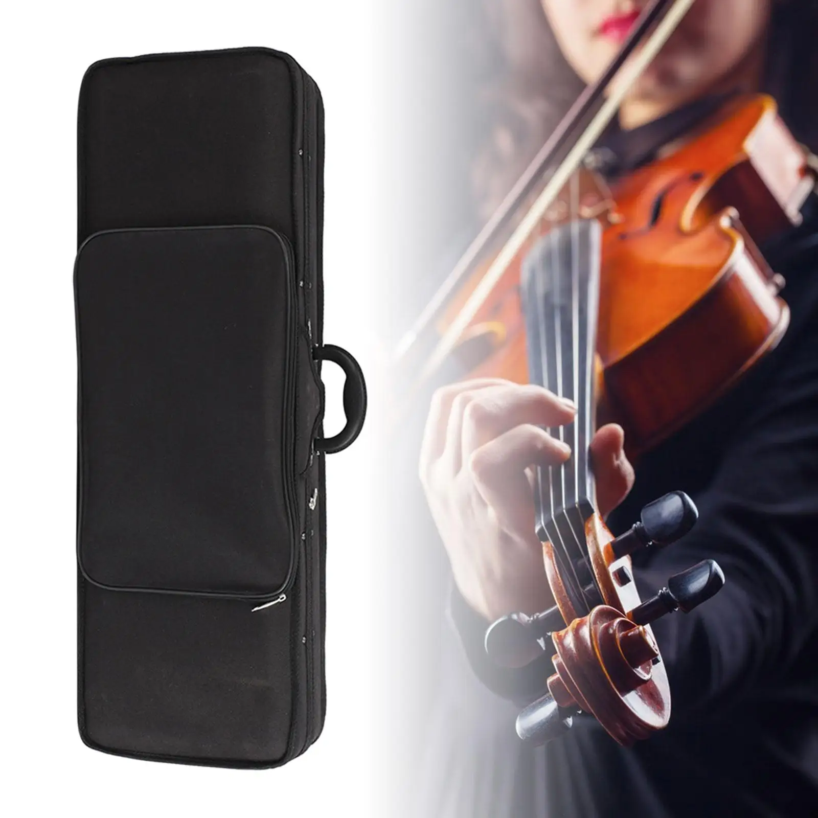 Violin Case 4/4 Full Size Adjustable Shoulder Straps Oblong Violin Hard Case Carry Violin Case Carrying Bag for Travel Outdoor