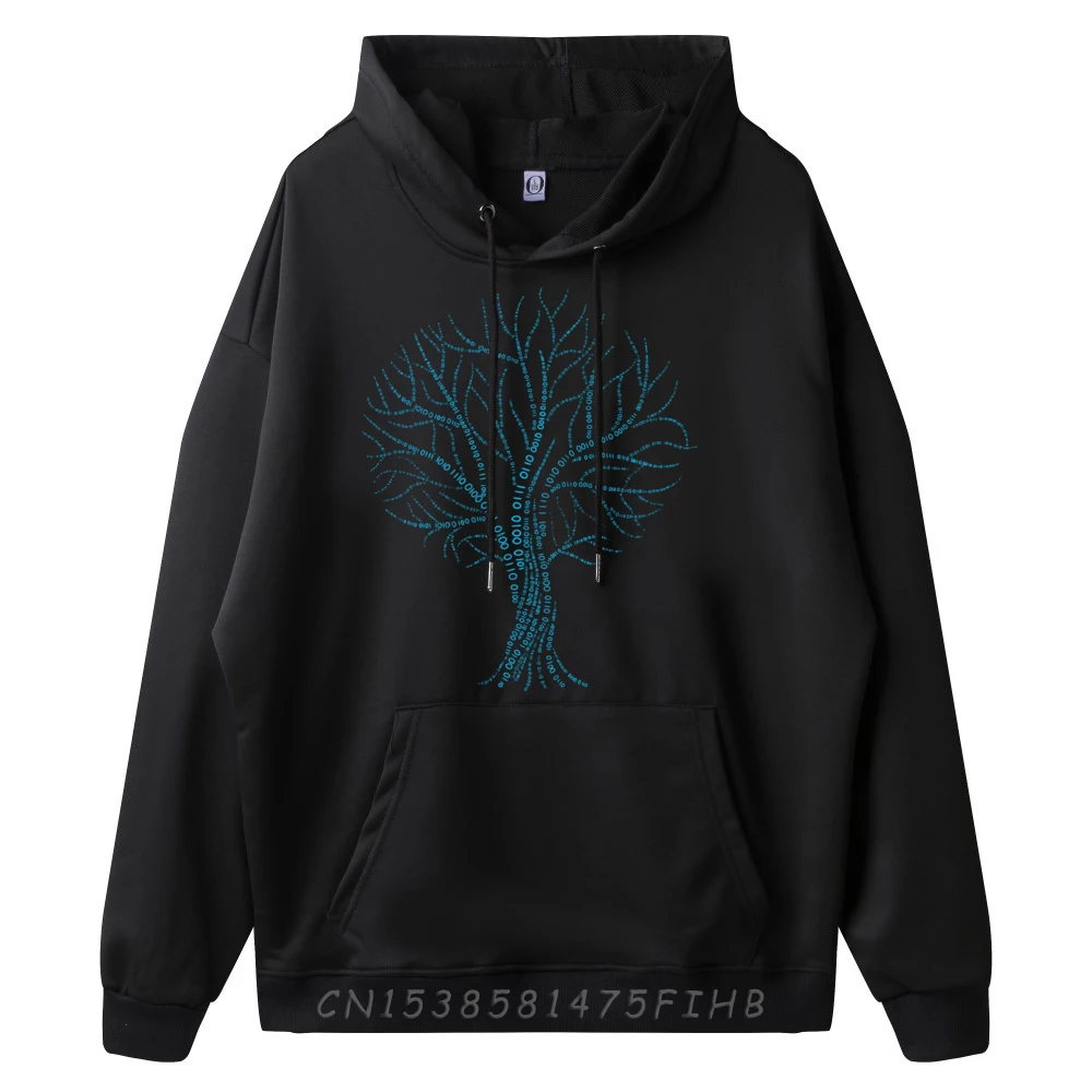 Binary Tree Blue Computer Programmer Coding For IT Nerds Mens Shirts Graphic Tee Sweatshirts For Men Creative