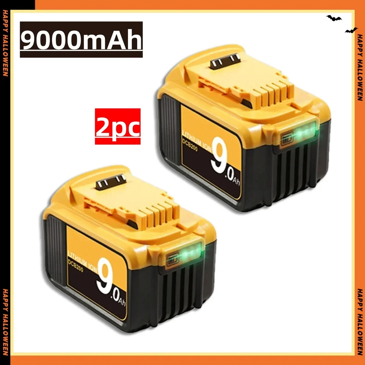 2025 Pro Dewalt DCB200 DCB184 Series 18V/20V dobíjecí elektrické nářadí, 3,0Ah\6,0Ah\9,0Ah Li-ion baterie + nabíječka 18650 baterie - náhled 2