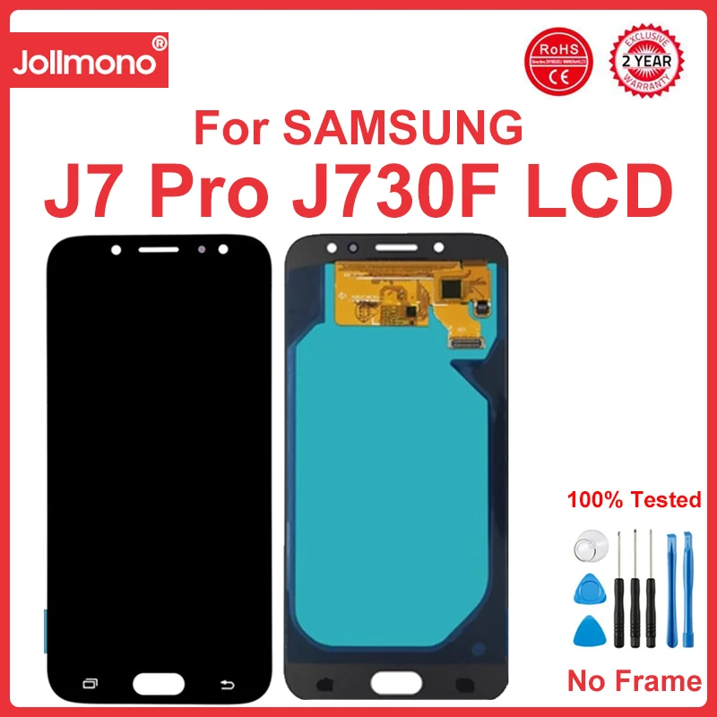 5.5'' Super AMOLED J730 Display Screen, for Samsung Galaxy J7 Pro J730F J730G/DS LCD Display + Touch Screen Digitizer Assembly