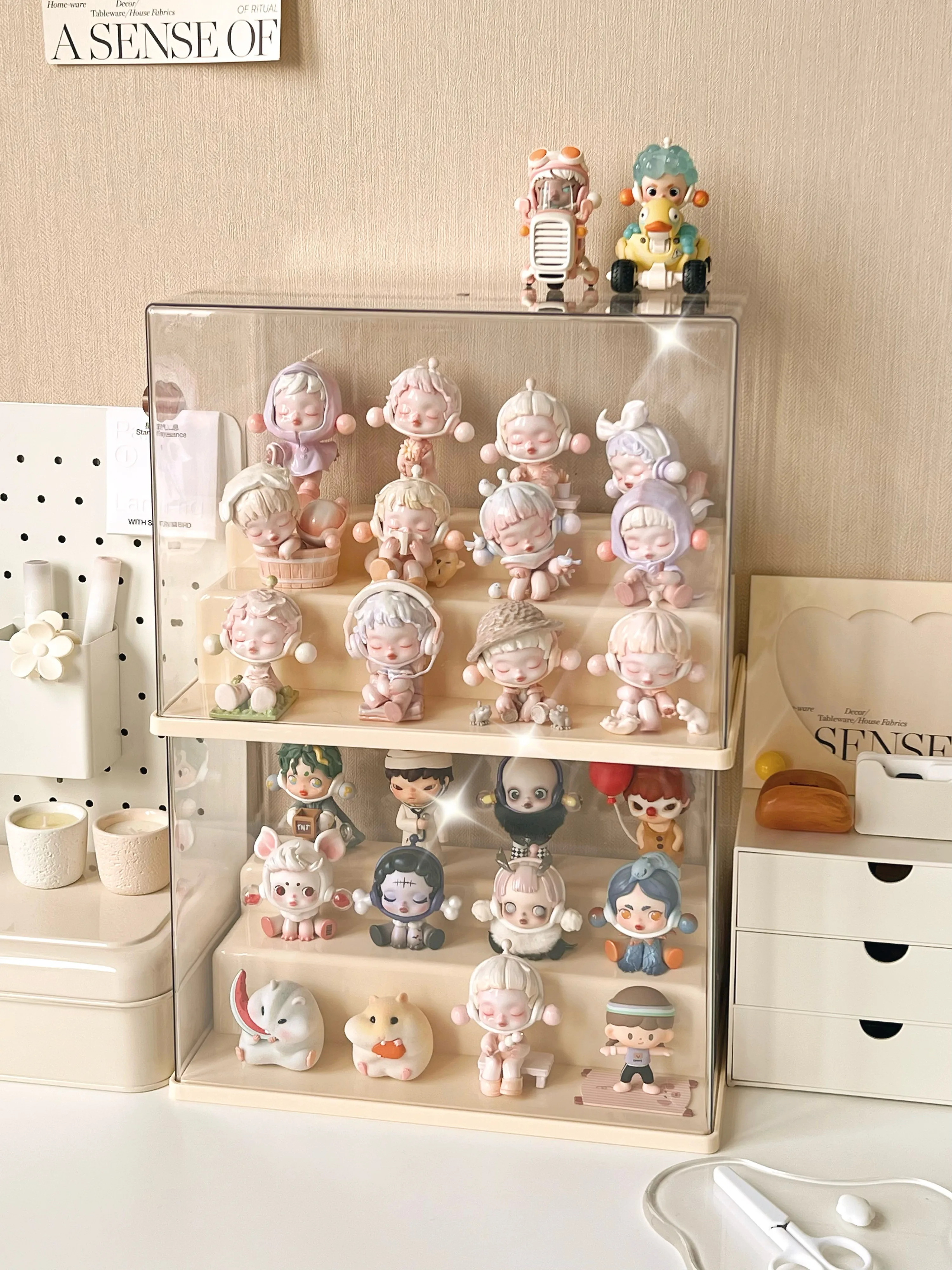 Blind Box Storage Display Stand Acrylic Transparent Lego Hand-made Decoration Display Cabinet for POPMart Dust-proof Display Box