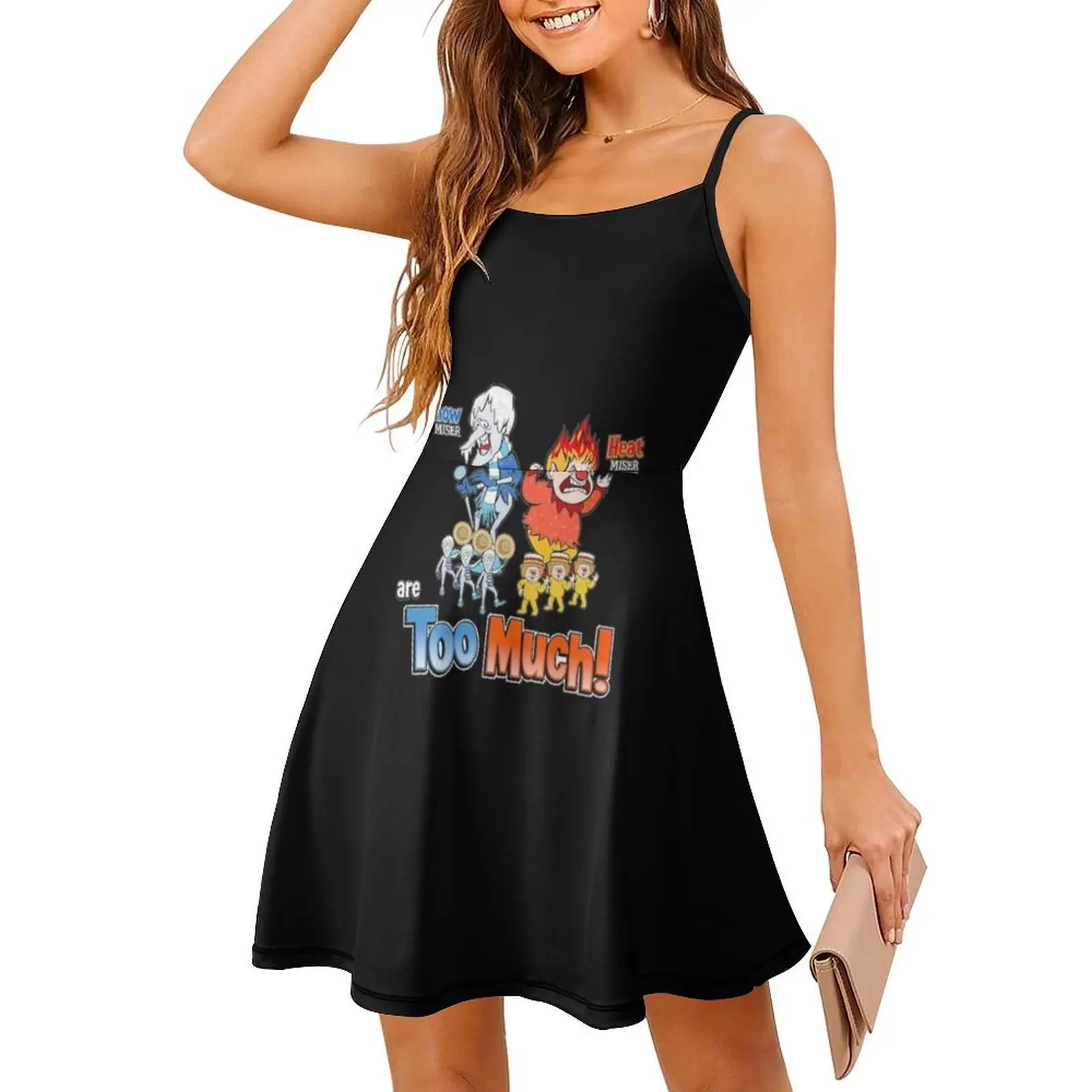 فستان عطلة مثير من Snow Miser للنساء على الشاطئ وحفلات أعياد الميلاد فستان قصير لعيد الميلاد وعيد الميلاد والحرارة فستان الثلج للفتيات #1