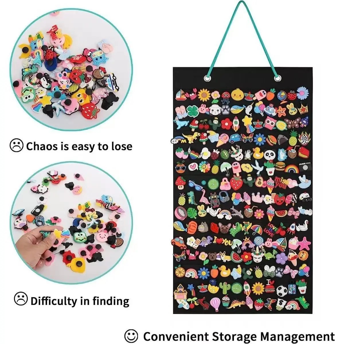 popular Shoe Charms Wall-mounted Organizer With 180 Holes Hanging Shoe Badge Charm Holder Shoe Decoration Clog Charms Collection