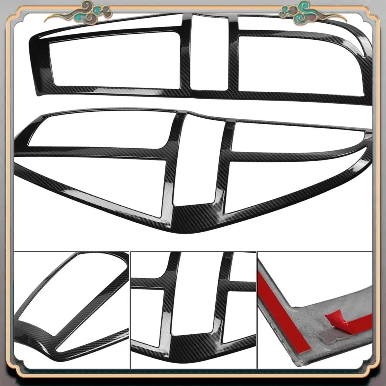 

Reliable-Car Carbon Fiber ABS Taillight Rear Lamp Cover Trim Fits For HYUNDAI GRAND STAREX H1 2019