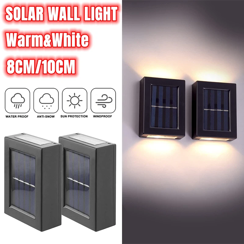 

16 PACK Solar Wall Light Outdoor UP and Down 2 LEDS Solar Lamps Waterproof Solar Fence Lights for Home Garden Porch Balcony