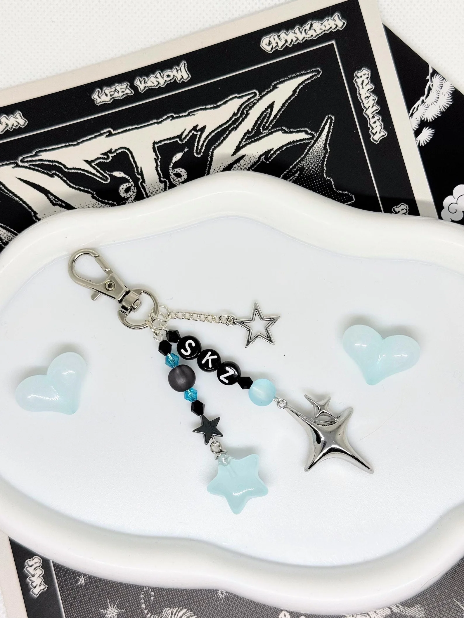 Handmade Keychain Chain - SKZ K-Pop Light Stick Charm - Bag, Backpack, Wallet Accessory Idol Fan Gift view 4