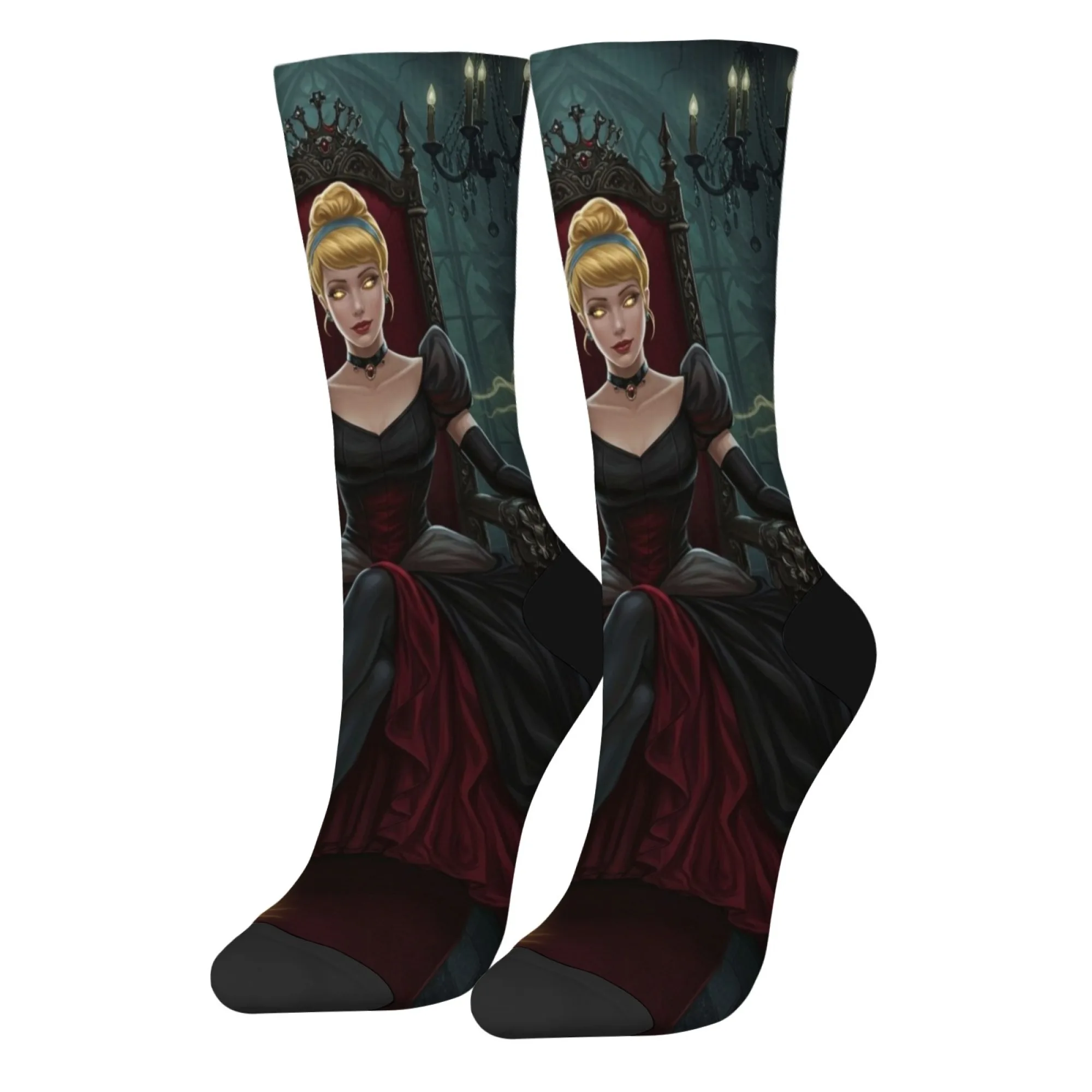 Calcetines divertidos de princesa de cuento de hadas de fantasma oscuro, calcetines con estampado de dibujos animados de terror de Hip-Hop callejero, calcetines informales cómodos de moda Unisex, regalo