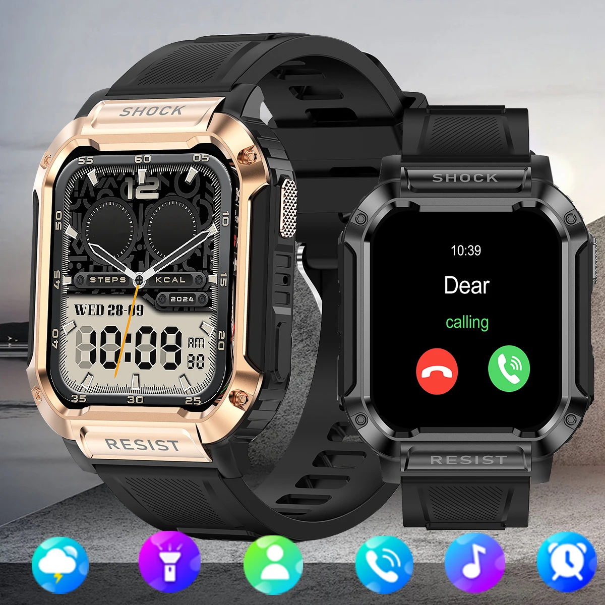 Smart watch with full touch screen, call, message reminder and other functions, compatible with iPhone/Android phones