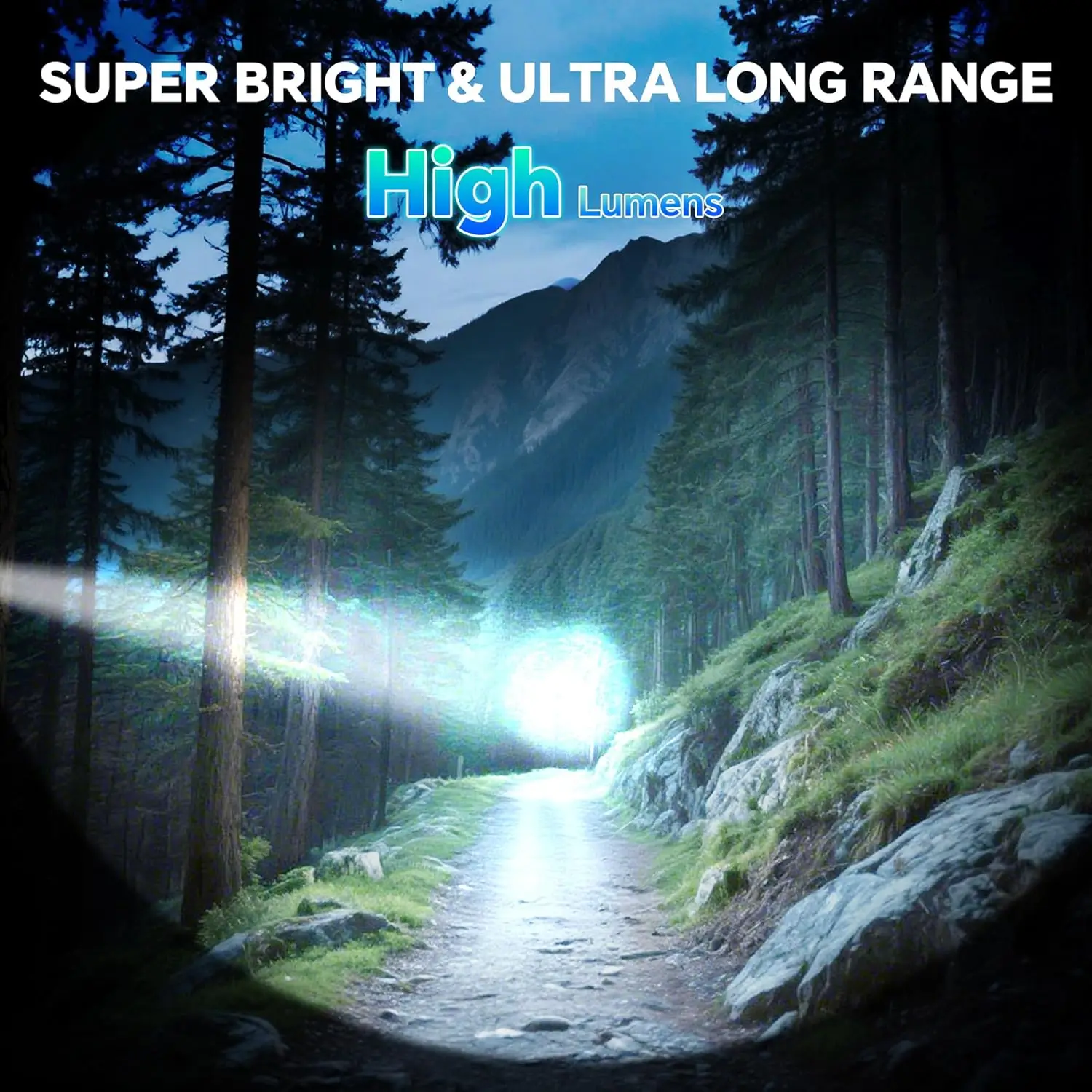 3-Pack High Lumens Rechargeable Flashlights with LCD Display, 5 Modes Adjustable Focus for Emergency Use