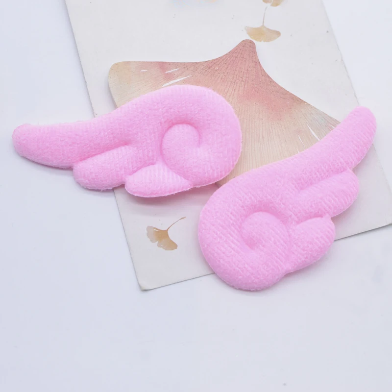 10Pcs 75*40mm Padded Double Sided Furry Angel Wing Applique for DIY Baby Clothes Hat Headwear Toys Decor Accessories Patches