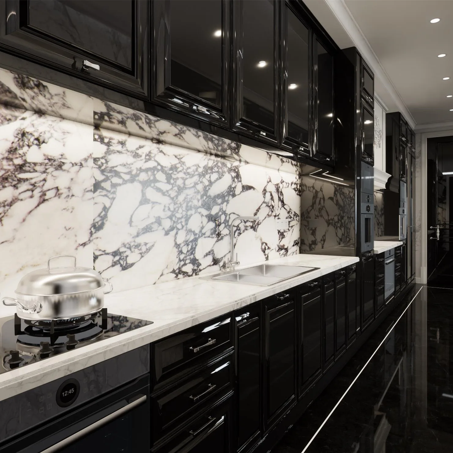 Whole House Custom Paint Door And Wall Cabinet Integrated European Style Cabinet Furniture Factory Paint Wall Panel Integrated K