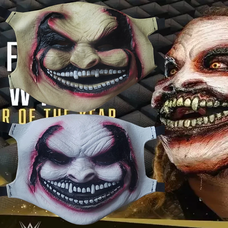 The Fiend Bray Wyatt Mask Latex Wrestling Halloween Mask Scary Demon Costume Cosplay Props Adjustable Elastic Devil Carnival Par