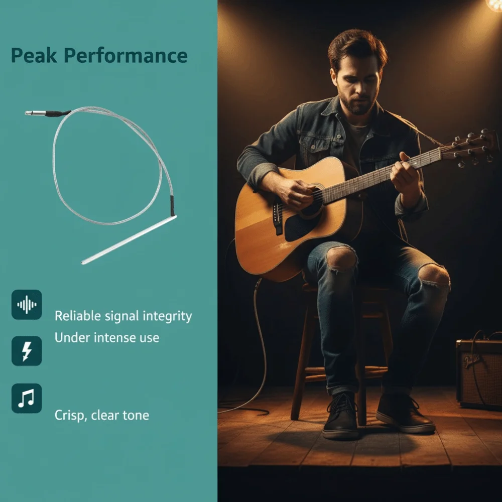 High Sensitivity​ Under Saddle Piezo Pickup​ Silver ​2.5mm Jack​ Guitar Replacement Part​ ​Bridge-Mounted ​Easy Installation​