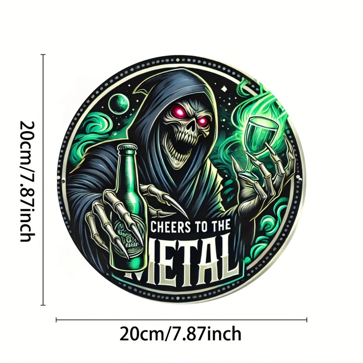 Aluminum Round Vintage-Inspired Wall Sign - 1pc Durable Metal Foil Engraving 