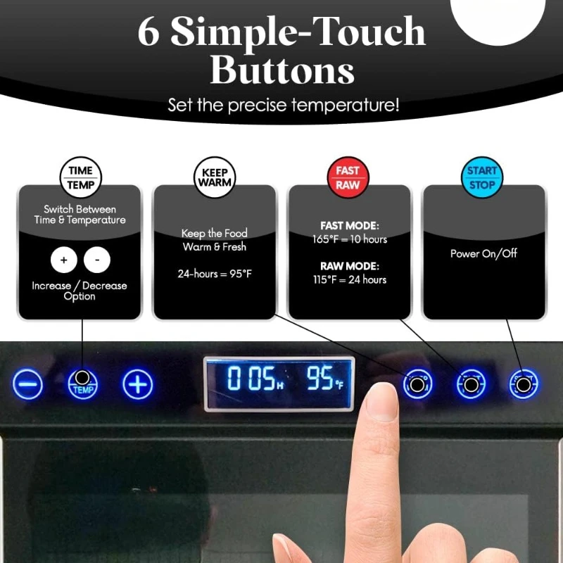 Food Dehydrator Machine | 11 Stainless Steel Trays | Adjustable Timer and Temperature Control | Jerky,Herb,Meat,Beef,Fruits