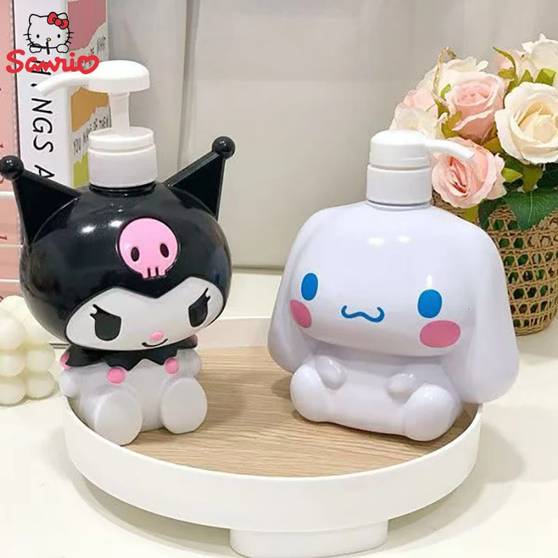 Cartoon Cinnamoroll Kuromi Melody Fles Kawaii Hello Kitty Grote Capaciteit Fles Shampoo Fles voor Douchegel Handzeep