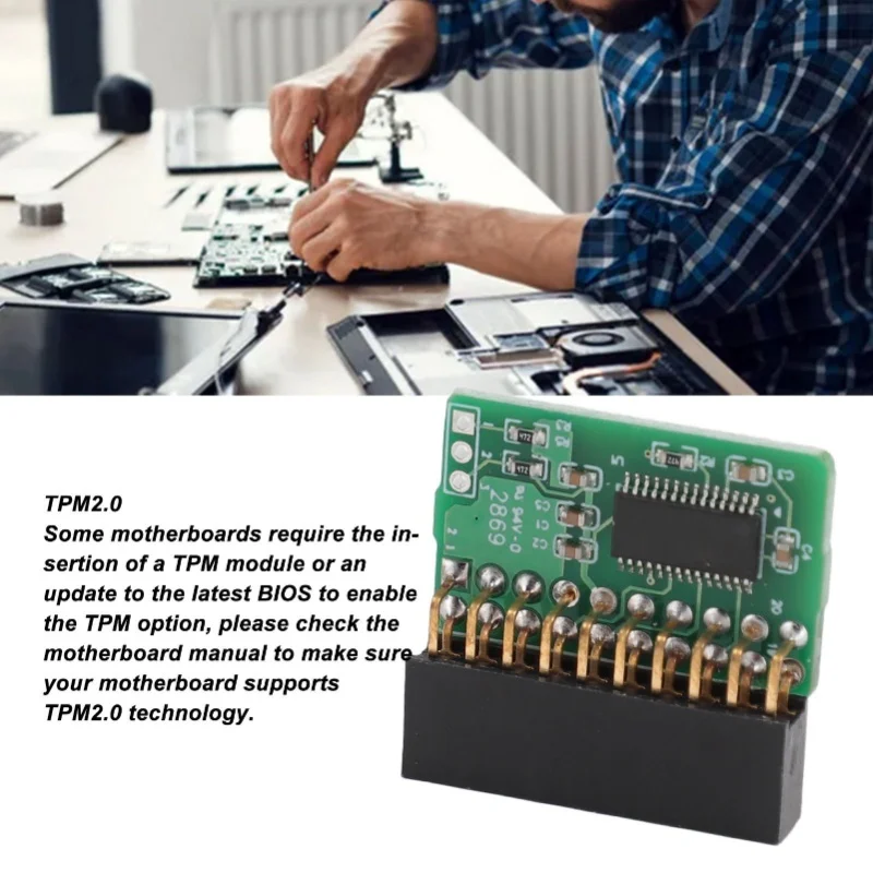 F9 20Pin TPM 2.0 Module Vertical Trusted Platform Module For SuperMicro AOM TPM 9665V TCG 2.0