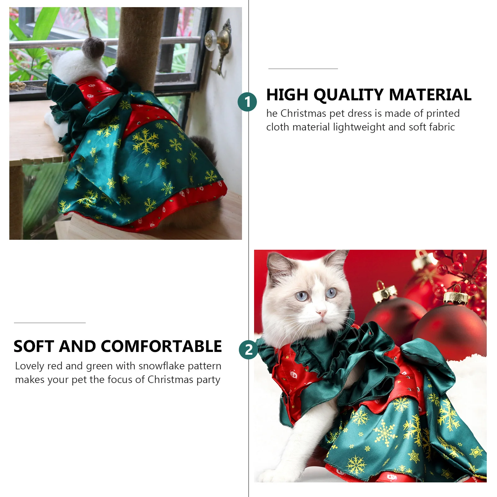 

Christmas Pet Clothes Party Dress Xmas Costume Santa Cat Costumes for Dog Pretty