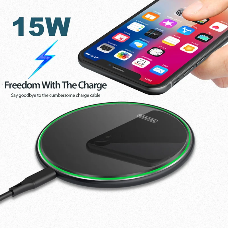 15w Wireless Charger Type-C For Blackview BV5800 BV6800 BV9500 BV9600 BV9700 BV9800 BV9900 BL6000 Pro Fast Charging PAD LED Ring