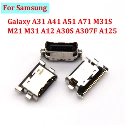 Puerto de carga USB tipo C para Samsung Galaxy A31, A41, A51, A71, M31S, M21, M31, A12, A30S, A307F, A125, 10-50 unidades