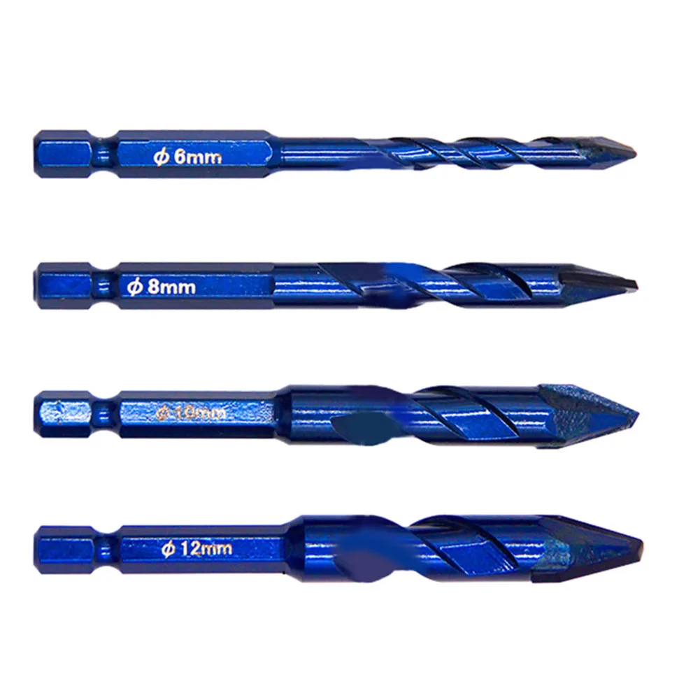 1pc 6-12mm Drill Bits With 1/4 Hex Shank Carbide Cutting Tools For Wall Glass Wood Metal Tiles Drilling Power Set