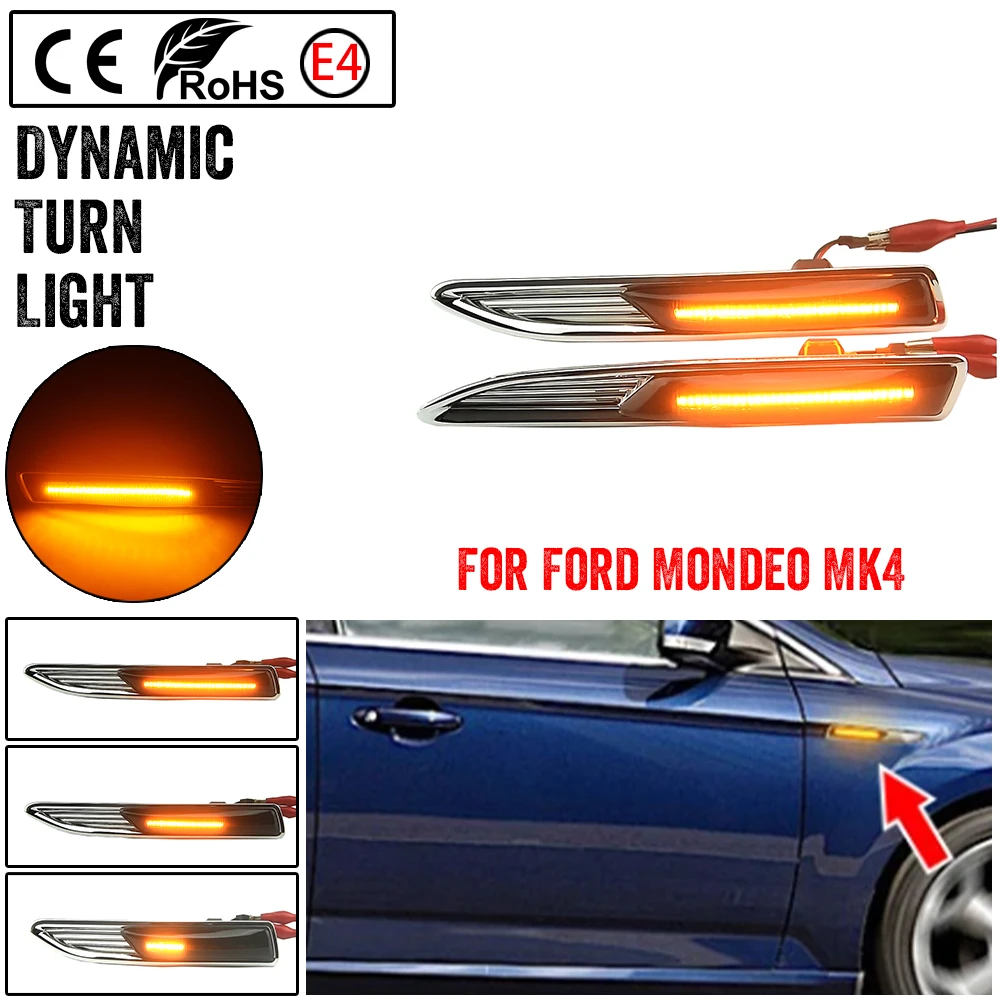 

Sequential LED Dynamic Turn Signal Side Marker Light Blinker For Ford Mondeo Mk4 Saloon (BA7) 03.2007-01.2015