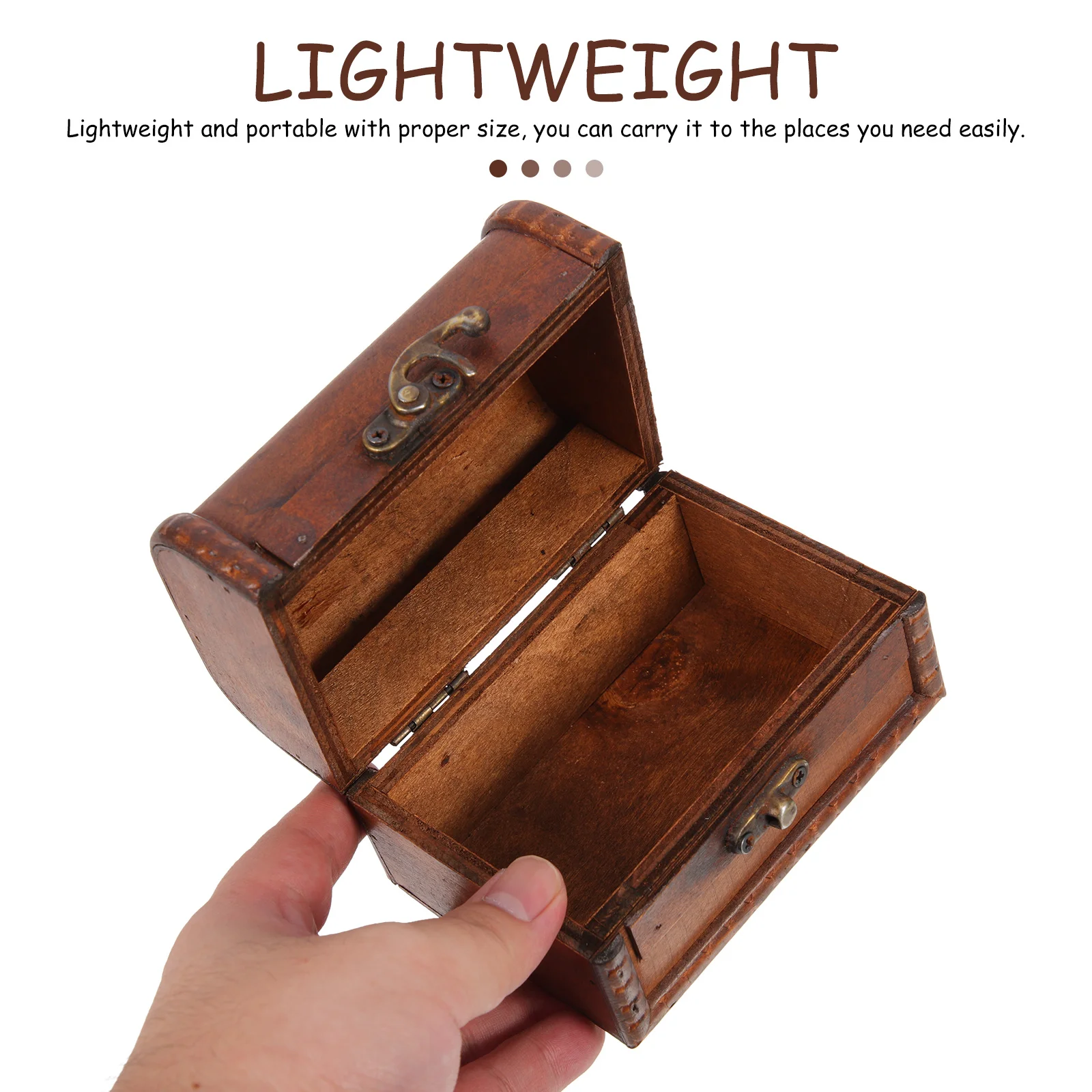 

1pcs Retro Jewelry Box Vintage Wooden Storage Case For Earrings Rings Pendants Bracelets Trinket Organizer Decorative Vanity