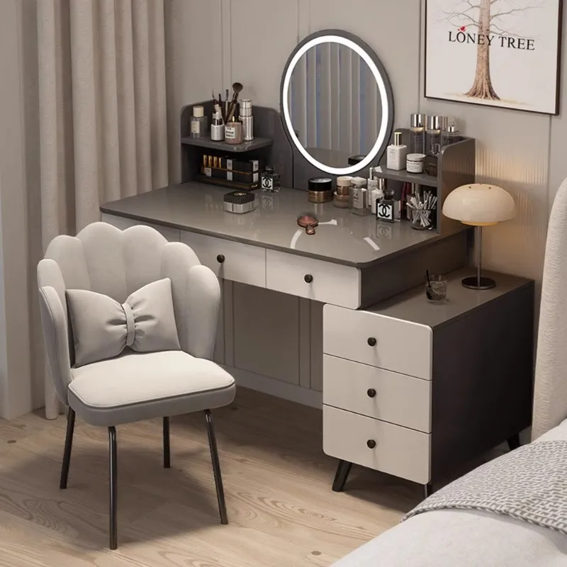 

Dresser bedroom modern simple light luxury dresser integrated dressing table mirror master bedroom small makeup cabinet