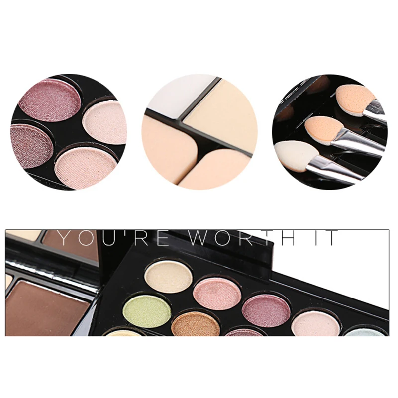 177 色グリッターアイシャドウパレットマット防水長期的な簡単メイクブラウンピンクアイシャドウパレット女性メイクアップツール