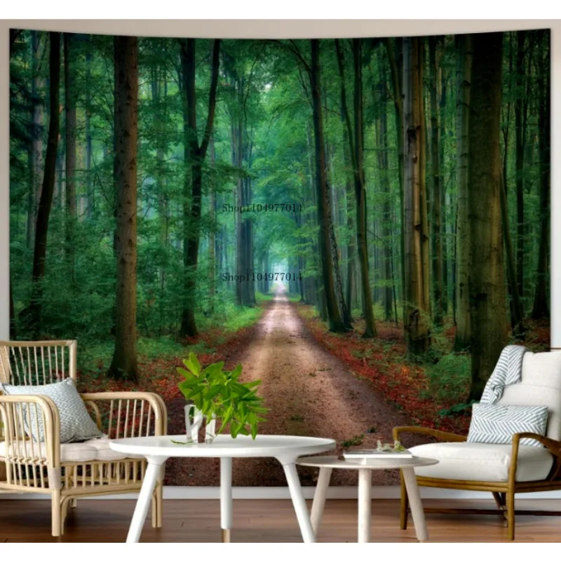 

Лесной гобелен, настенный, декор лесной комнаты, спальня, пейзаж, дерево, пейзаж, гобелен, декор для гостиной в общежитии