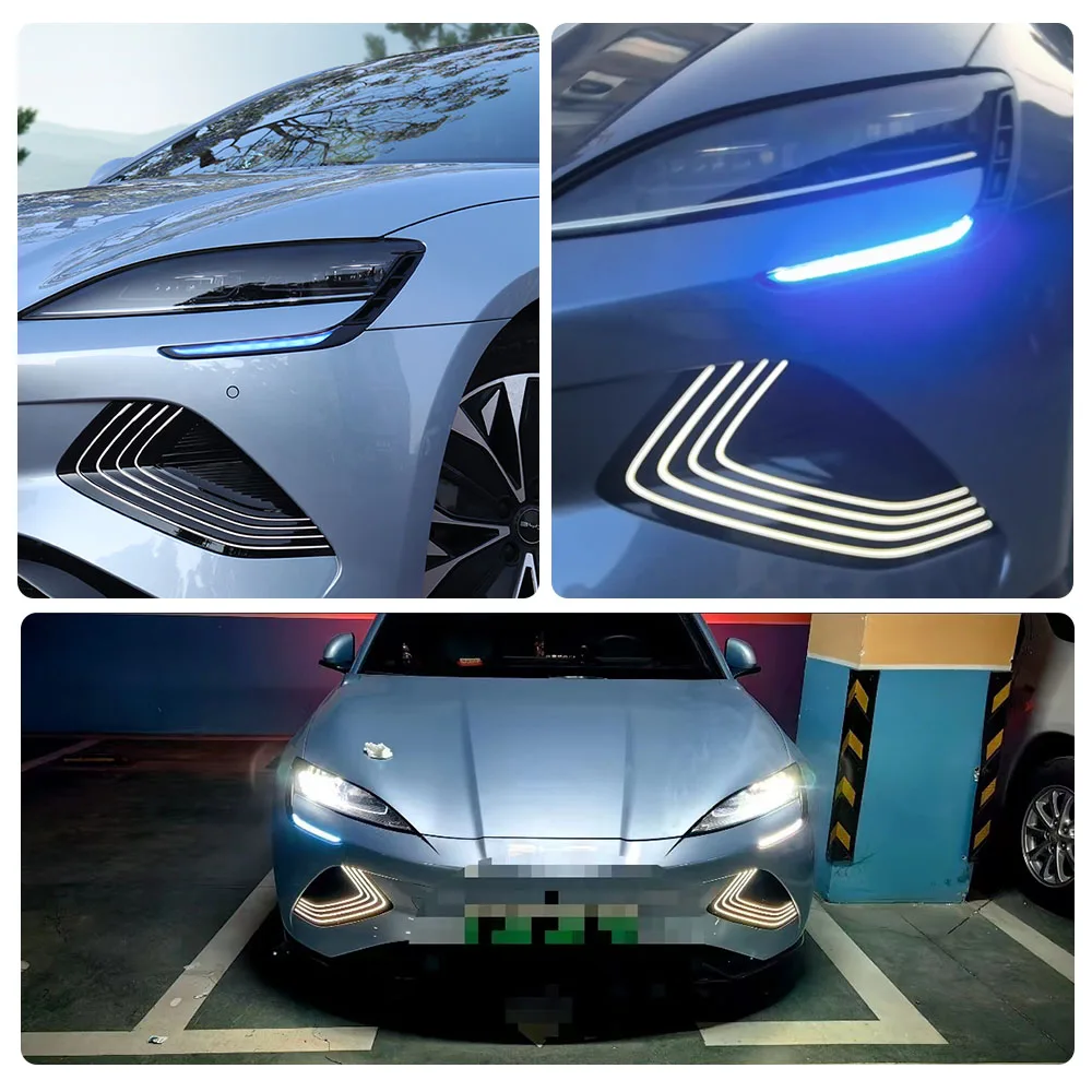 2Pcs Car Light Custom Tint Headlight Film PVC Decal Sticker Day-Light Color Changing Auto Foil for BYD Seal Exterior Accessories