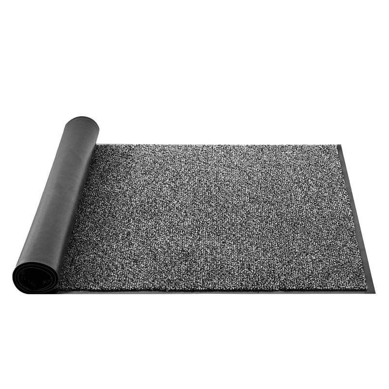 

Heavy Duty Grey Entrance Mat 5x3 ft Indoor Outdoor PVC Backing Washable Entry Rug for Hallway Kitchen Balcony Garage
