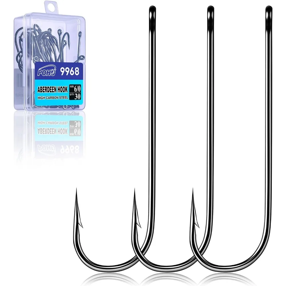 Crappie Fishing Hooks 100pcs Aberdeen Long Shank Light Wire Worm Hooks for Freshwater Panfish Fishing Ideal for Sunfish Bass Trout Bream Bluegill and More Sharp Thin Wire Hooks for Live Bait Minnows Worms and Soft