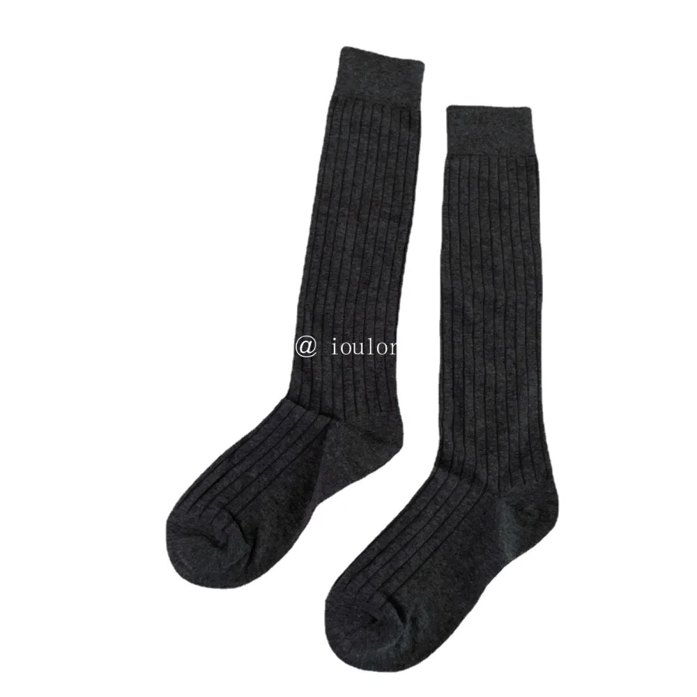 1 Pair Long Black White Socks for Women Fashion Simple Woman Cute Warm Socks Female Lady Autumn Winter Knitted Women's Socks New