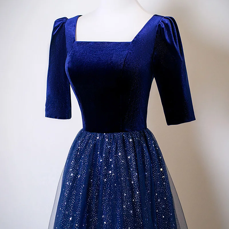 NOVEDAD DE VERANO 2025, vestido de noche Sexy de encaje con lentejuelas, vestido de noche de media manga y cintura alta, vestidos de fiesta de noche personalizados para mujer