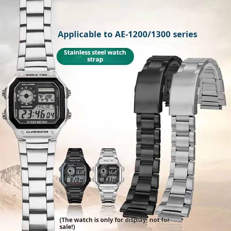 

New metal Bracelet For Casio AE1200 Ae1300 A158 A-159 A169 A168 F91 small square stainless steel watchband AE-1200 watch Strap
