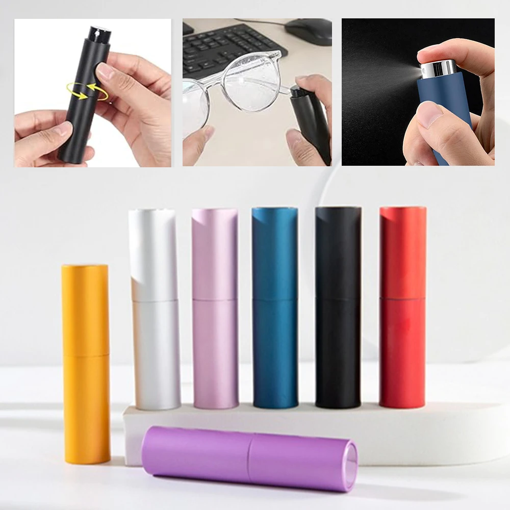 Atomizador de Perfume Portátil de Aluminio Giratorio de 8 ml, Recargable, con Pulverizador de Niebla Fina, Envase Vacío para Cosméticos y Cuidado Bucal, para Viajes