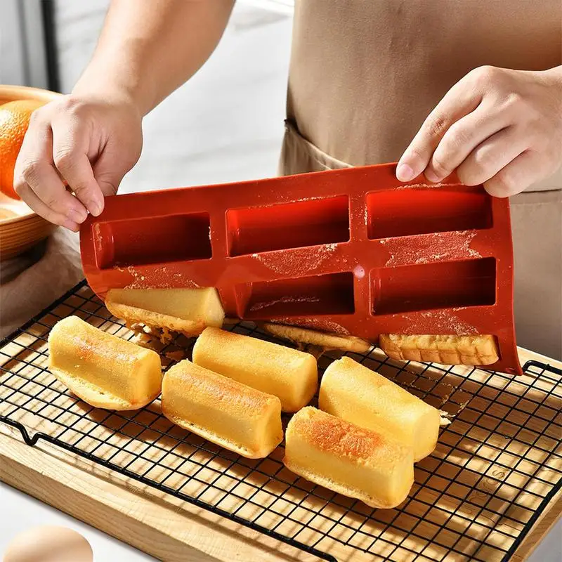 Cake Bar Silicone Mold 9 Cavity Stuffed Chocolate Bar Mold And Supplies Thick Non-Stick Cheesecake Pudding Butter Mould Food