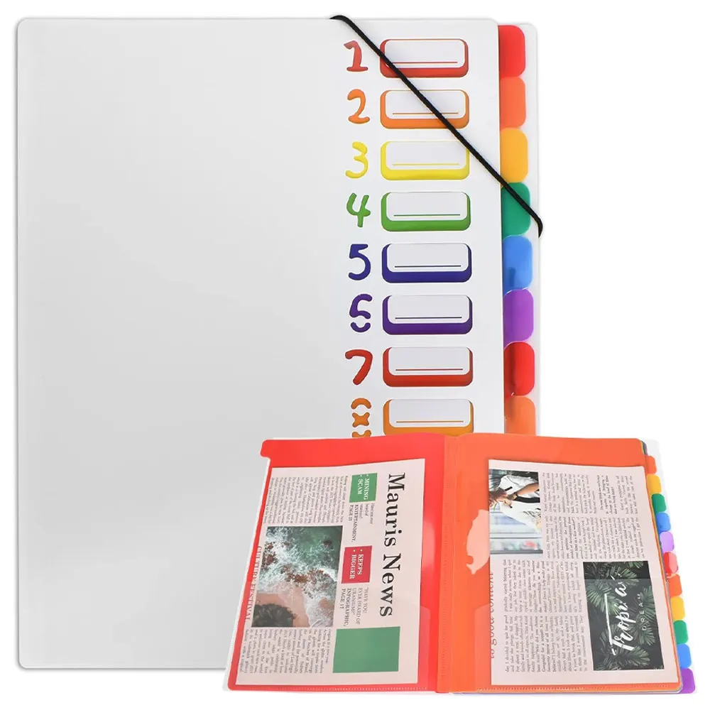 

12-pocket expanding item sorter, durable plastic portable folder, perfect for organizing receipts, papers, and documents.