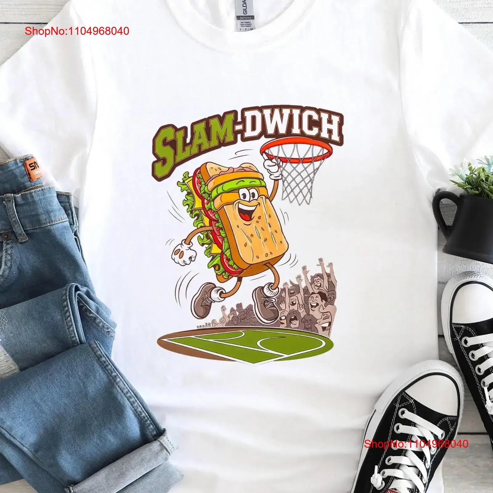 

Slam Dwich T Shirt Funny Sandwich Hanging on a Basketball Hoop Design vintage Washed Slightly Stylish Soft Stretched Breathable