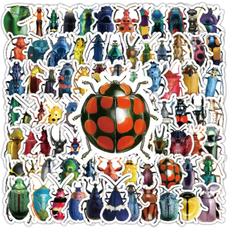 10/50/100Pcs Ladybug Insects Stickers Beetles Graffiti Waterproof Sticker