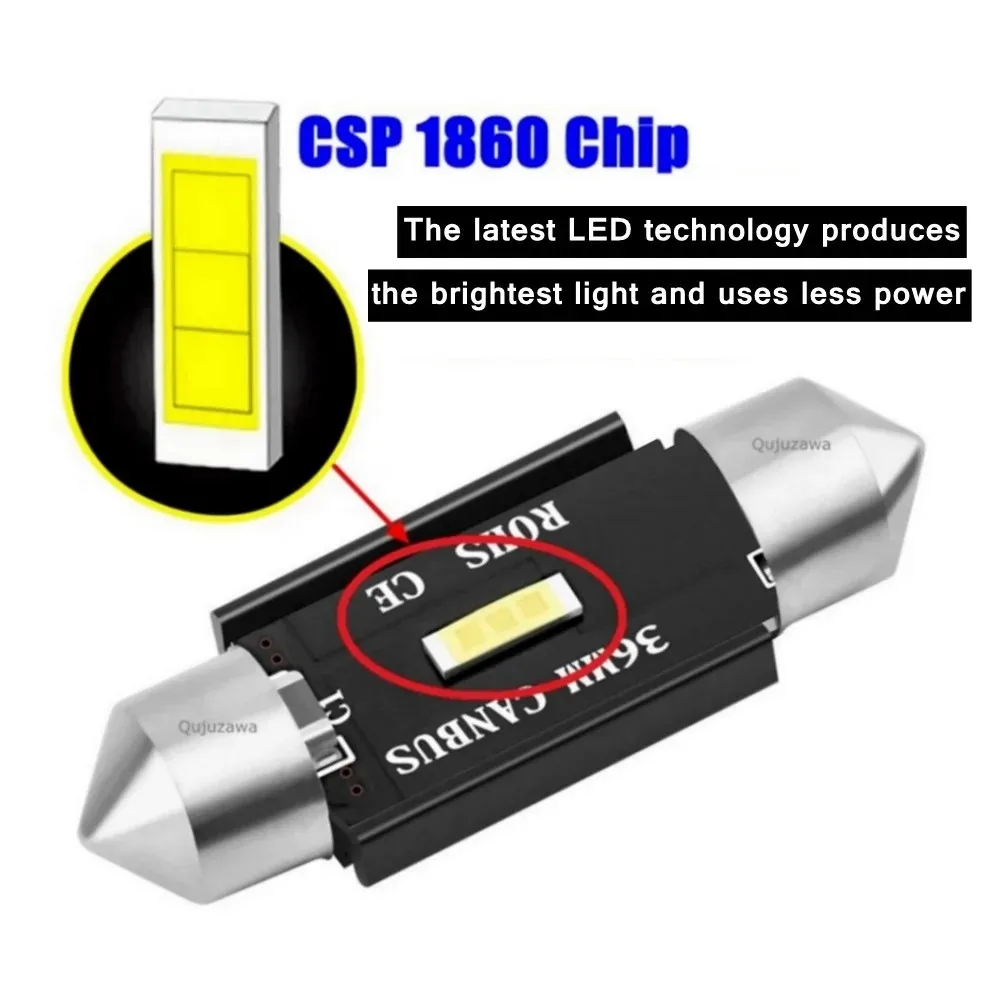 10 قطعة CANBUS فك 1860 المزدوج الذروة مصباح 31 مللي متر 36 مللي متر 39 مللي متر 41 مللي متر LED ضوء السقف القراءة مصباح C5W C10W الترا برايت 12 فولت #3