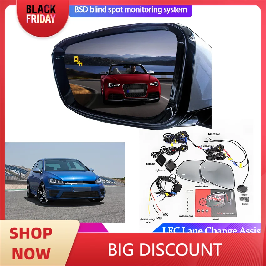 Blind Spot Detection System For Volkswagen Golf R 2011-2014 BSD Millimeter Wave Monitoring Sensor Assistant Driving Security