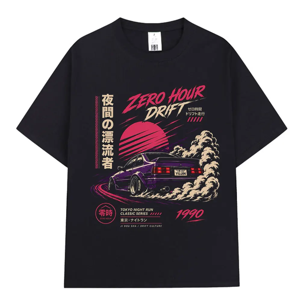 Japanese Anime Initial D Drift Takumi Fujiwara JDM Car T Shirts Men Women Clothing Fashion Casual Cotton Short Sleeves T-Shirts